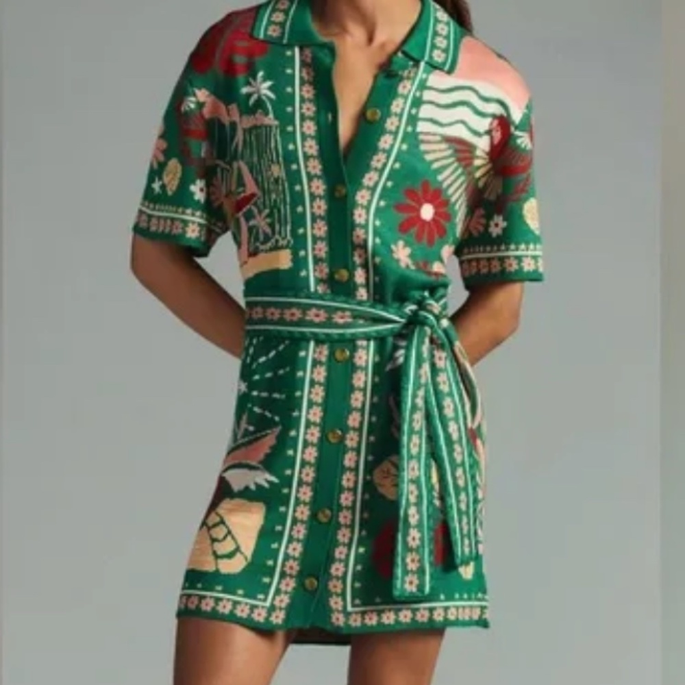 Farm Rio Tio Tiles Knit Dress NWT